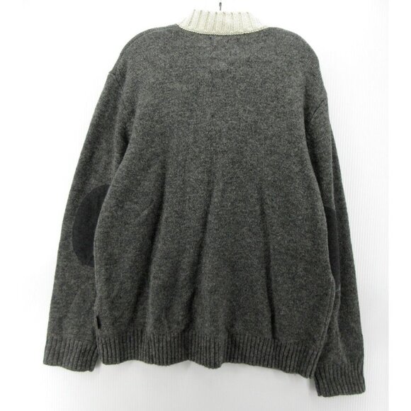 Woolrich Sweater XL Wool Henley Pullover Elbow Patches Blade Collar - Picture 6 of 12